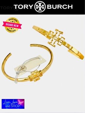 TORY BURCH Gold Tone Cuff Bracelet, Authentic, NWT